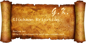 Glückman Krisztián névjegykártya