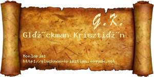 Glückman Krisztián névjegykártya